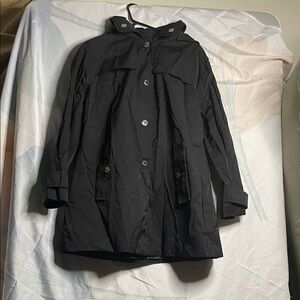London Fog Charcoal Button-Up Coat